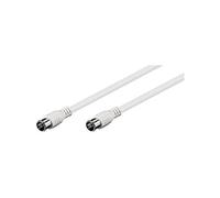 Goobay 50747 Cavetto F per Antenna Satellitare Connettori Rapidi (80 dB), Schermatura Doppia, Bianco, 1.5 m Lunghezza del Cavo