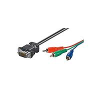 Goobay 50783 Cavo Adattatore, VGA 15 Pin D-SUB a Jack RGB, Nero, 10m Lunghezza del Cavo
