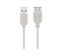 Goobay 50961 Cavo Prolunga USB 2.0 ad Alta Velocità, Grigio, 3m Lunghezza del Cavo