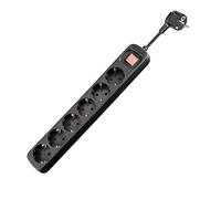 6-FACH DOSE SW+S - Presa multipla, 6 prese, 1,5 m, con interruttore, colore nero