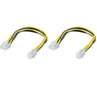 Goobay 51358 Cavo Elettrico/Adattatore PC ATX12 P4, da 4 Pin a 8 Pin, 0.2 m Lunghezza del Cavo (Confezione da 2)