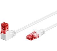 Goobay 51524 - Cavo patch CAT 6, spina a 90 gradi, cavo di rete, Ethernet, Playstation, Xbox, cavo LAN, DSL, U/UTP, RJ45, bianco, 3 metri