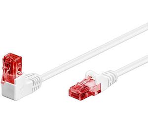Goobay 51526 - Cavo patch CAT 6, spina a 90 gradi, cavo di rete, Ethernet, Playstation, Xbox, cavo LAN, DSL, U/UTP, RJ45, bianco, 10 metri