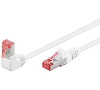 Goobay 51550 - Cavo patch Cat 6 ad alta velocità, 90 gradi, Ethernet, Playstation, Xbox, DSL, PimF, RJ45, 1 m, colore: Bianco