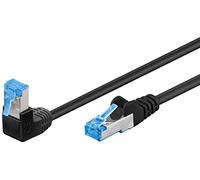 Goobay 51557 - Cavo patch CAT 6A, ad alta velocità, con connettori a 90 gradi, Ethernet, Playstation, Xbox, DSL, PimF, RJ45, colore: nero, 1 m