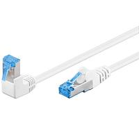 Goobay 51568 - Cavo patch CAT 6A, ad alta velocità, spina a 90 gradi, cavo di rete, Ethernet, Playstation, Xbox, DSL, PimF, RJ45, bianco, 10 metri