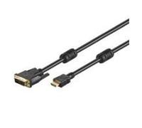 Goobay 51579 Cavo DVI/HDMI, Dorato, Nero, 1m Lunghezza del Cavo