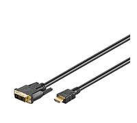 Goobay 51580 Cavo DVI/HDMI, Dorato, Nero, 2m Lunghezza del Cavo