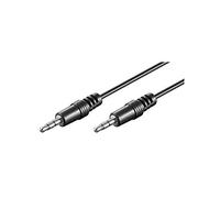 Goobay 51658 Cavo di Collegamento Audio AUX, Stereo da 3.5mm, CU, Nero, 4mm Diametro, 1 m Lunghezza del Cavo