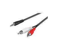 Goobay 51701 Adattatore Cavo Audio AUX, Jack da 3.5mm a Connettore RCA Stereo, CU, Nero, 0.5m Lunghezza del Cavo
