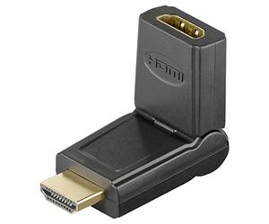 goobay 51721 Adattatore HDMI 180°, Dorato, Nero