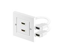 Goobay 51723 Presa HDMI da Parete, Dorato, Bianco