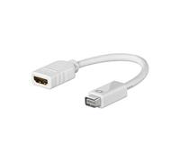 Goobay 51745 Mini DVI/HDMI per Cavo Adattatore, Bianco, 0.1m Lunghezza del Cavo
