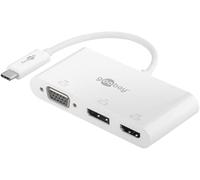 goobay 52412 - Adattatore multiporta USB-C a VGA + DP + HDMI - risoluzioni fino a max. 4K x 2K@60Hz - riflette fino a 4 schermi contemporaneamente