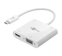 goobay 52418 Adattatore multiporta USB-C a HDMI + VGA + USB-C Power Delivery 100 W con connessione audio da 3,5 mm per cuffie/microfoni