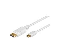 Goobay 52859 Mini DisplayPort per Cavo Adattatore 1.2, Dorato, Bianca, 2m Lunghezza del Cavo