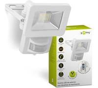 Goobay 53878 Proiettore LED da Esterno Con Rilevatore di Movimento 10W - Sensore PIR, IP44, Luce Bianca Neutra 850 lm, a Parete, da Giardino, Bianco