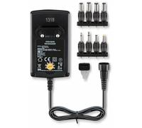 Goobay 53998 Alimentatore universale 3V-12V stabilizzato - incl. 8 spine DC - 27 W e max. 2,25 A - alimentatore per piccoli apparecchi elettrici con spina cava DC