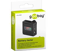 Goobay 54020 Tester affidabile per batterie / indicatore di capacità per batterie / per AAA, AA, C, D, 9 V, N e pile a bottone / funzione senza fonte di alimentazione / pile standard / nero