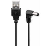 goobay 55158 - Cavo di alimentazione DC, cavo di alimentazione, cavo di collegamento, da USB a spina cava DC, 5,5 x 2,1 mm, 5 V, nero, 1 m
