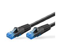goobay 55439 Cavo patch per esterni CAT 6 / Guaina PE a 2 vie impermeabile/Cavo Ethernet con spina RJ45 rame/Cavo di rete per esterni 75m / Nero/Cavo LAN 75m