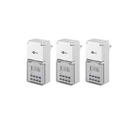 Goobay 55546 Timer digitale per esterni - IP44 - programmabile - 10 programmi di commutazione - display LCD - batteria di riserva per 4 giorni - set di 3 - Versione Tedesca