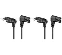Goobay 56587 Cavo Alimentazione Angolato su Entrambi I Lati, Nero, 0.3m Lunghezza del Cavo (Confezione da 2)