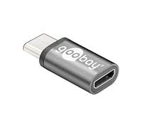 Goobay 56635 Adattatore da USB-C a USB 2.0 Micro Tipo B, Grigio, Nero