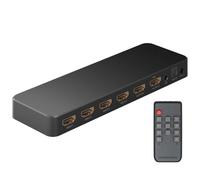 goobay 58479 Commutatore a matrice HDMI 4 a 2 / Splitter a matrice 4k @ 60Hz / Con telecomando per lettore Blu ray, Xbox, PS5 e TV/Commutatore 4 IN 2 Out