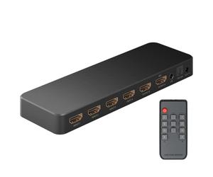 goobay 58479 Commutatore a matrice HDMI 4 a 2 / Splitter a matrice 4k @ 60Hz / Con telecomando per lettore Blu ray, Xbox, PS5 e TV/Commutatore 4 IN 2 Out