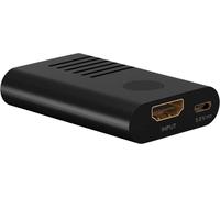 goobay 58492 Amplificatore di segnale HDMI 4K @ 60Hz - per estendere una connessione HDMI fino a 30 m/Alloggiamento piatto robusto in alluminio/Nero