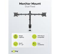 Goobay 58529 supporto da tavolo per Tv a schermo piatto 81,3 cm [32] Nero (Goobay Monitor Mount Dual Flex for 17-32 Screens) NEW