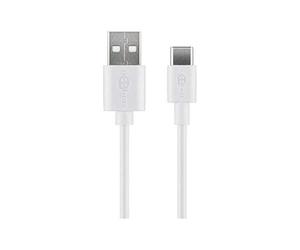 Goobay 59132 Cavo USB-C di Ricarica E Sincronizzazione, USB-A > USB-C, Bianco, 3m Lunghezza del Cavo