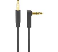 goobay 59525 Cavo di Collegamento Audio AUX, Stereo da 3.5mm e 3 Pin, Slim, CU, Angolato, Nero, 1.5m Lunghezza del Cavo, 3 m