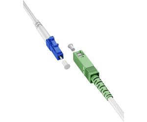 goobay 59610 - Cavo in fibra ottica (FTTH) monomodale (OS2) Simplex/SC APC (8°) maschio a LC-UPC (8°) maschio/cavo onda luminosa, 3 m