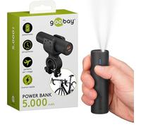 GOOBAY 60656 - Powerbank, Li-Ion, 5000 mAh, USB-C(-PD), supporto per biciclette