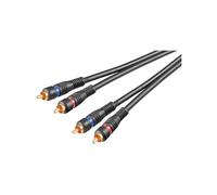 Goobay 60795 Cavo di Collegamento Stereo 2 RCA, a Doppia Schermatura, Nero, 2m Lunghezza del Cavo