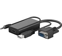 goobay 61259 Adattatore VGA a HDMI per Full HD 1080p @ 60Hz / VGA a HDMI cavo adattatore converte VGA e audio a segnali HDMI/cavo monitor nero