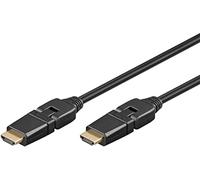 goobay 61292 Cavo HDMI ad alta velocità a 360° con connettore Ethernet/HDMI a 360° tipo A/connettore HDMI girevole/risoluzione dello schermo fino a 4K@60Hz (Ultra HD 2160p) / spina dorata / 5 metri