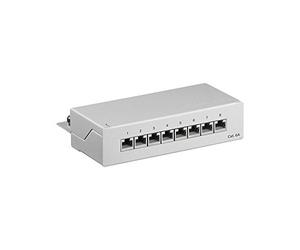 Goobay 62063 CAT 6a Pannello Mini Desktop Patch, 8 Port, Grigio