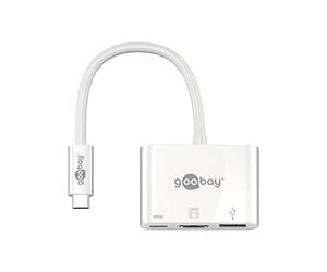 Goobay 62104 Adattatore Multiporta da USB-C a HDMI, PD, Bianco, 0.15 m Lunghezza del Cavo