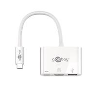 Goobay 62104 Adattatore Multiporta da USB-C a HDMI, PD, Bianco, 0.15 m Lunghezza del Cavo