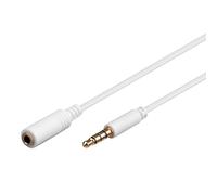 Goobay 62359 Prolunga Audio e Cuffie AUX, 4 Pin da 3.5mm Slim, CU, Bianca, 0.5m Lunghezza del Cavo