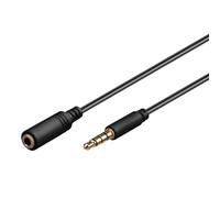 Goobay 62479 Prolunga Audio e Cuffie AUX, 4 Pin da 3.5mm Slim, CU, Nero, 2m Lunghezza del Cavo