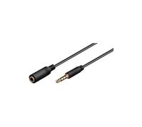 Goobay 62480 Prolunga Audio e Cuffie AUX, 4 Pin da 3.5mm Slim, CU, Nero, 3m Lunghezza del Cavo