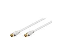 Goobay 62744 Cavetto F per Antenna Satellitare (80 dB), F-Quick, Schermatura Doppia, Bianco, 2.5 m Lunghezza del Cavo