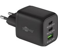 GOOBAY 64753 - Caricabatterie USB, 65 W, 1 USB-A (QC), 2 USB-C (PD), GaN, nero