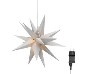 Goobay 64789 - Stella di Natale a LED, 3D, Ø 56 cm, stella con 18 punte e timer, decorazione natalizia, stella a LED per un'atmosfera suggestiva, trasformatore esterno da 4,5 V, decorazione da parete,