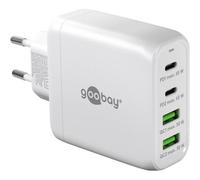 GOOBAY 64818 - Caricabatterie USB, 68 W, 2 USB-A (QC), 2 USB-C (PD), GaN, bianc