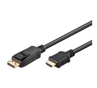 goobay 64836 Cavo adattatore DisplayPort 1.2 a HDMI 1.4 4 K @ 30 Hz/cavo HDMI Ultra High Speed placcato oro per una trasmissione impeccabile del segnale/laptop connettersi a TV, PC e monitor /2 m